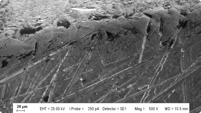 Materialprüfung Schaubild SS 698 2RS Edelstahlring Rasterelektronenmikroskop • Scanning Electron Microscope